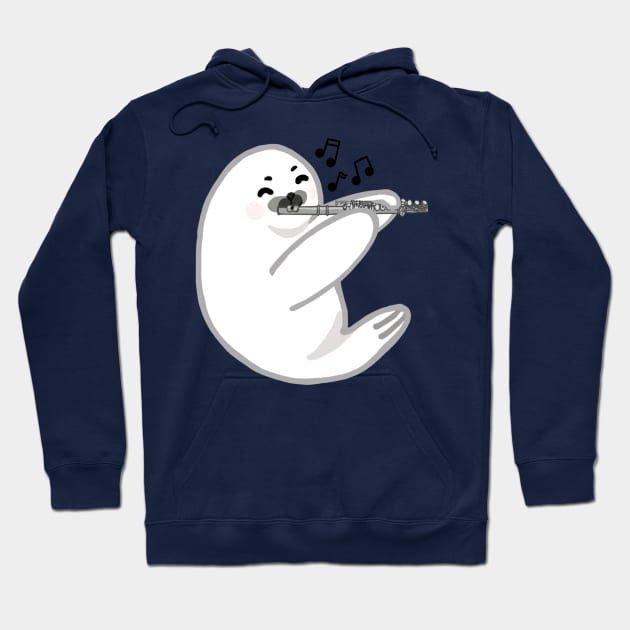 Flute Harp Seal Hoodie by Artstuffs121